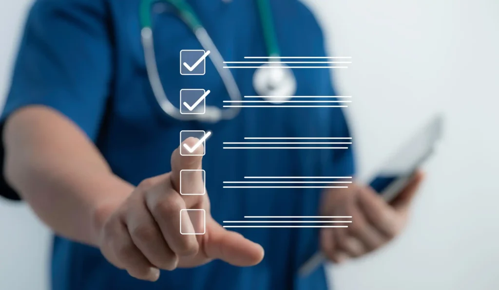 digital checklist interface